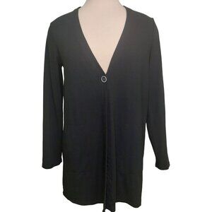 J. Jill Wearever Collection Women's XS Black Cardigan With Pockets Single Button